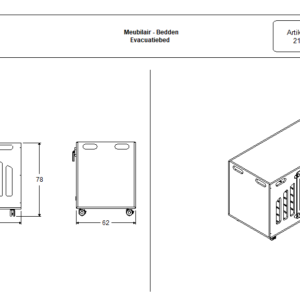Evacuatiebed gebogen