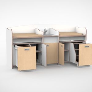 Commode 250cm vast sanitair deuren