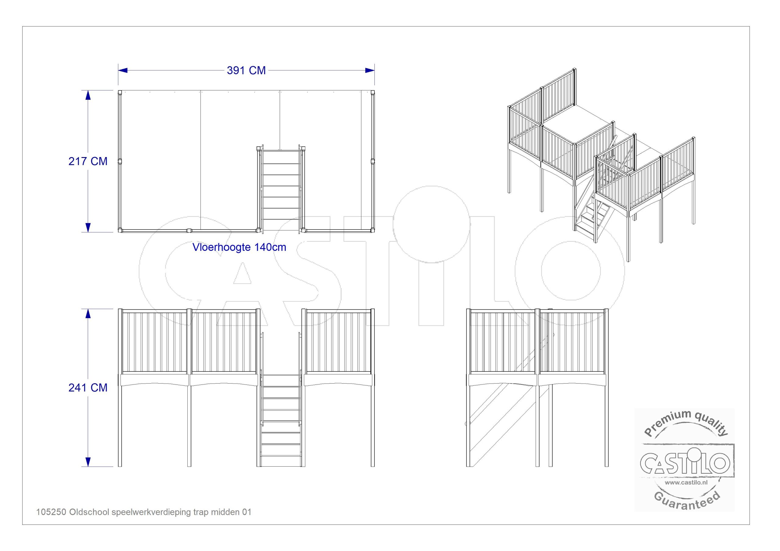 Oldschool speelwerkverdieping trap midden 01 - Afbeelding 3