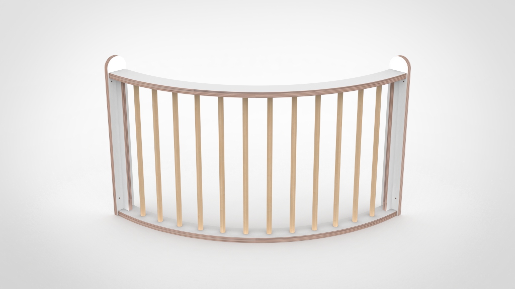 Wave paneel grote bocht spijlen