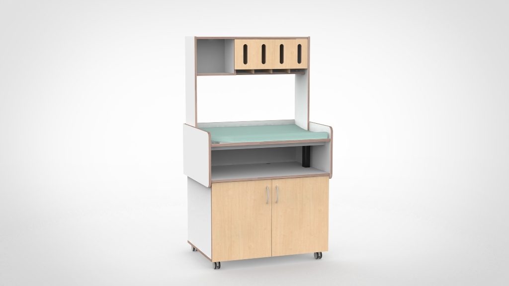 verrijdbare commode 100 met luierdispenser