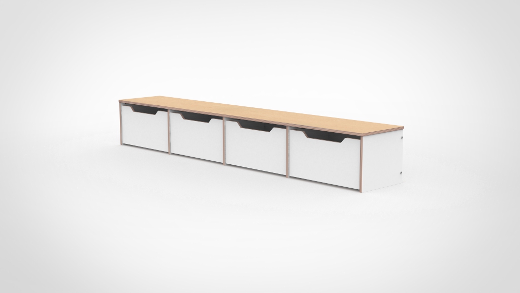 Bank met rolbakken 240