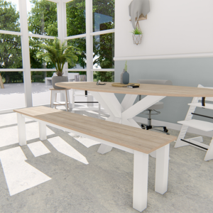 Robuuste tafel X poot 120/160/180/200