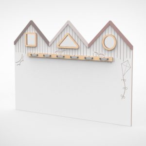 Knusse hoekjes wandpaneel strand met presentatielijst