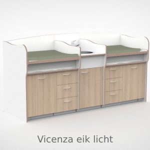 Commode 250cm vast sanitair 3 lades