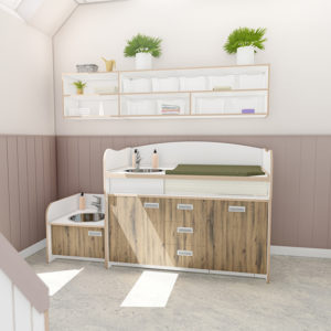 Commode 155cm meeliftend sanitair 3 lades