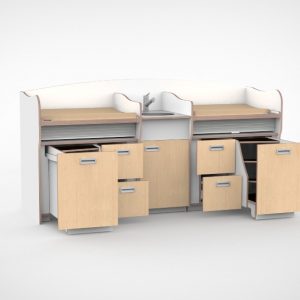 Commode 250cm vast sanitair 2 lades