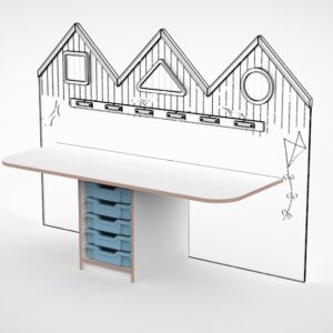 Knusse hoekjes lange tafel met gratnell kastje
