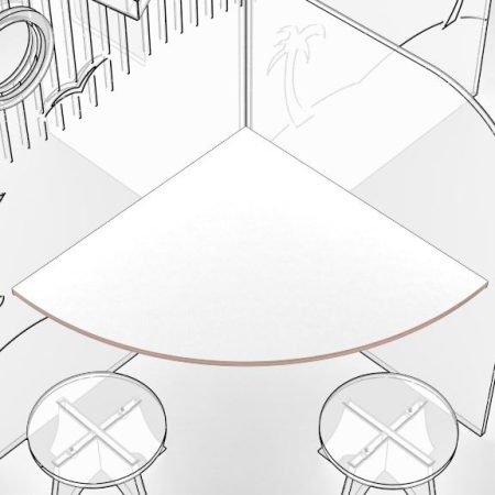 Knusse hoekjes kwart ronde tafel